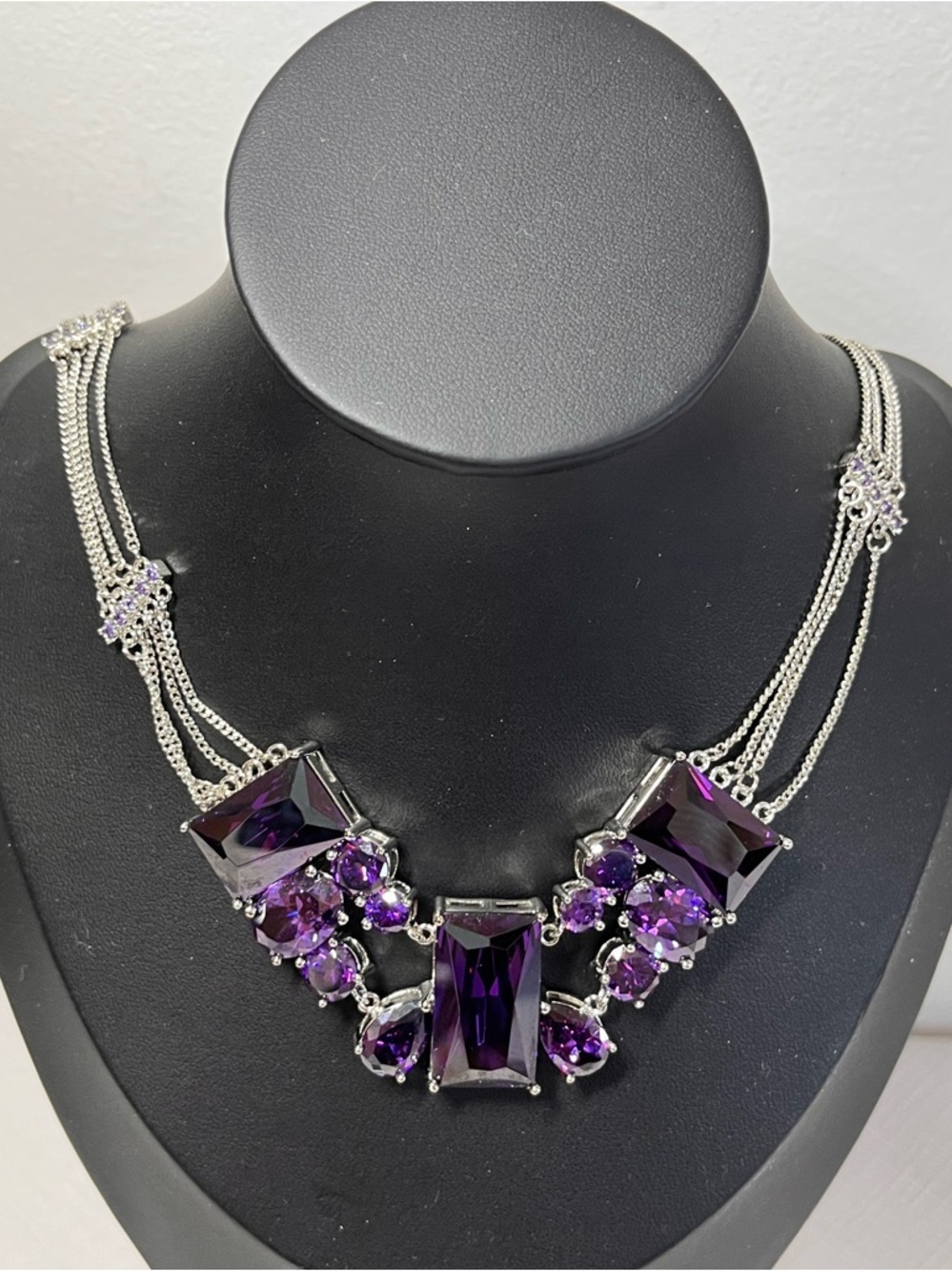 PARK LANE Purple Crystal Silver-tone Statement Necklace. Special occasion!